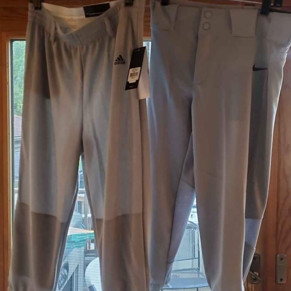 Adidas and Nike youth XL baseball pants  grey
